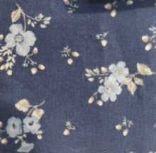 Load image into Gallery viewer, Dark Blue Floral Cotton Basic A Line