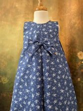 Load image into Gallery viewer, Dark Blue Floral Cotton Basic A Line