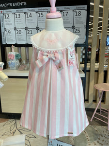 Pink Stripes Cotton Basic Dress