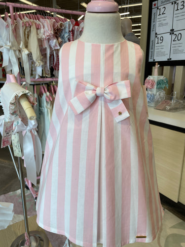 Pink Stripes Cotton Basic Dress