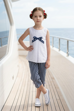 Load image into Gallery viewer, Eyelet and Stripes Capri Set