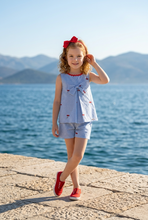 Load image into Gallery viewer, Blue Cherry Gingham Short Set