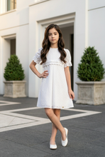 Load image into Gallery viewer, White Diamond Eyelet Dress Set