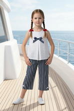 Load image into Gallery viewer, Eyelet and Stripes Capri Set