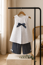 Load image into Gallery viewer, Eyelet and Stripes Capri Set