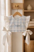 Load image into Gallery viewer, Blue Floral and Plaid two Piece Set