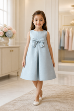 Load image into Gallery viewer, Light Blue Linen Basic Dress