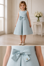 Load image into Gallery viewer, Light Blue Linen Basic Dress