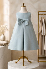 Load image into Gallery viewer, Light Blue Linen Basic Dress