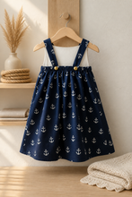 Load image into Gallery viewer, Nautical  Cotton Dress Set