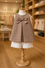 Load image into Gallery viewer, Plaid and Lace Short Set