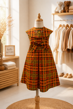 Load image into Gallery viewer, Orange and Green Plaid Dress Set