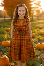 Load image into Gallery viewer, Orange and Green Plaid Dress Set